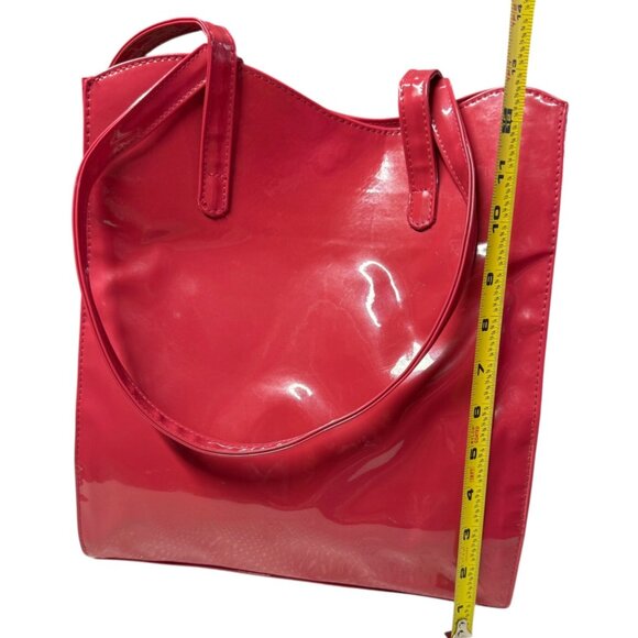 Nina Ricci Deci Dela Red Patent Tote Bag With .17 Fl Oz Mini Perfume Vtg 1994 - Picture 6 of 16